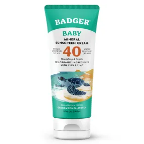 Badger Balm Baby Mineral Sunscreen Cream - Spf 40