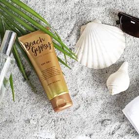 Beach Gypsy Glitter Sunscreen SPF 30  Water Resistant Eco Friendly UVA/UVB Protection Nourishing Botanicals Antioxidants No PABA Parabens Or Pthlates 4 Oz Full Size