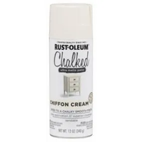 Chalked 1-Coat Spray Paint, Ultra Matte Chiffon Cream, 12-oz. Chalked 1-Coat Spray Paint, Ultra Matte Chiffon Cream, 12-oz.