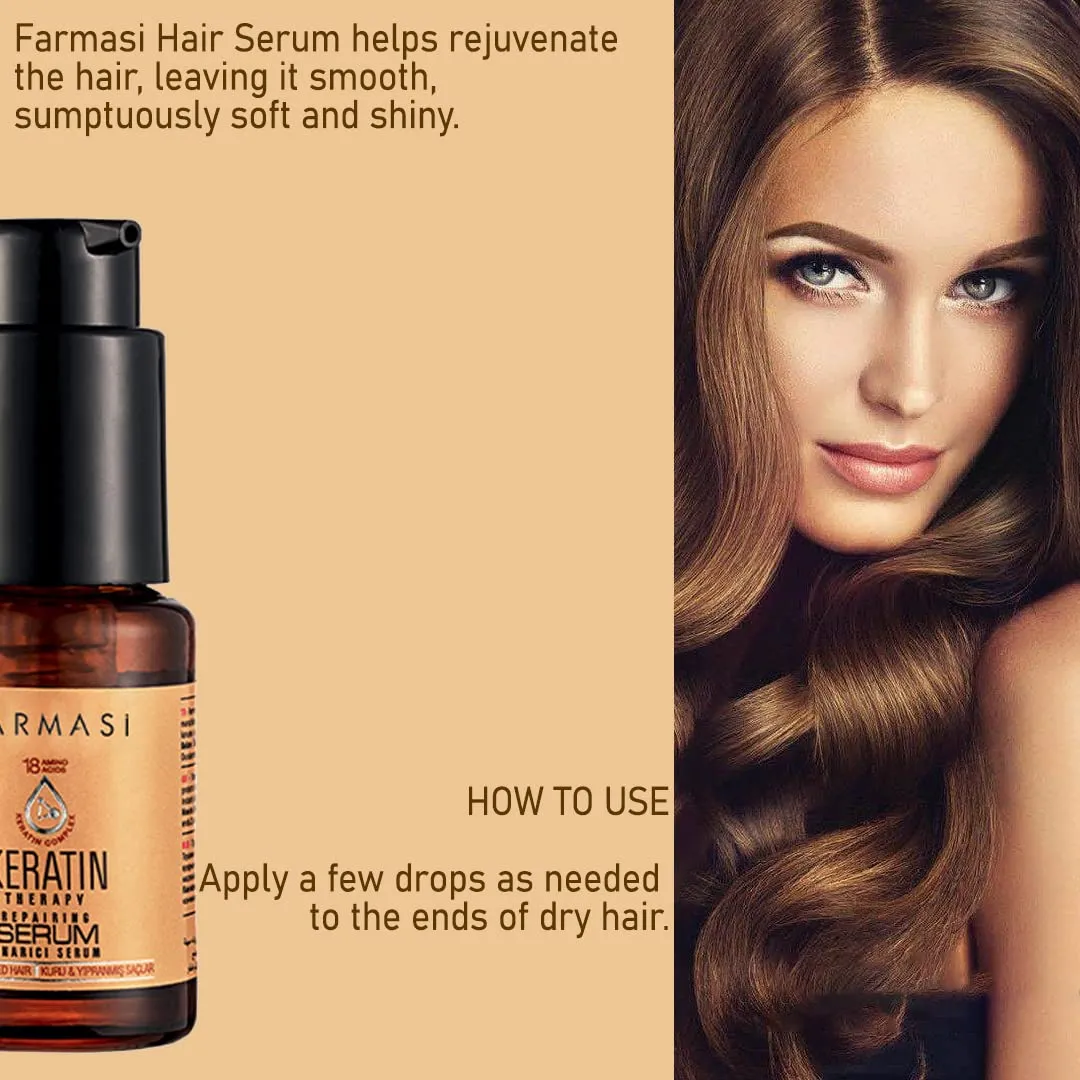 Farmasi Keratin Therapy Repairing Serum for Dry & Damaged Hair (30ml)