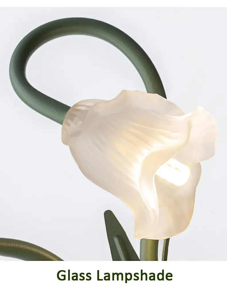 French Pastoral Cream Flowers Country Retro Green Wall Lamp