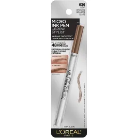 L'OREAL - Brow Stylist Micro Ink Pen Up to 48HR Wear Light Brunette 636 - 0.033 fl oz (1 ml)