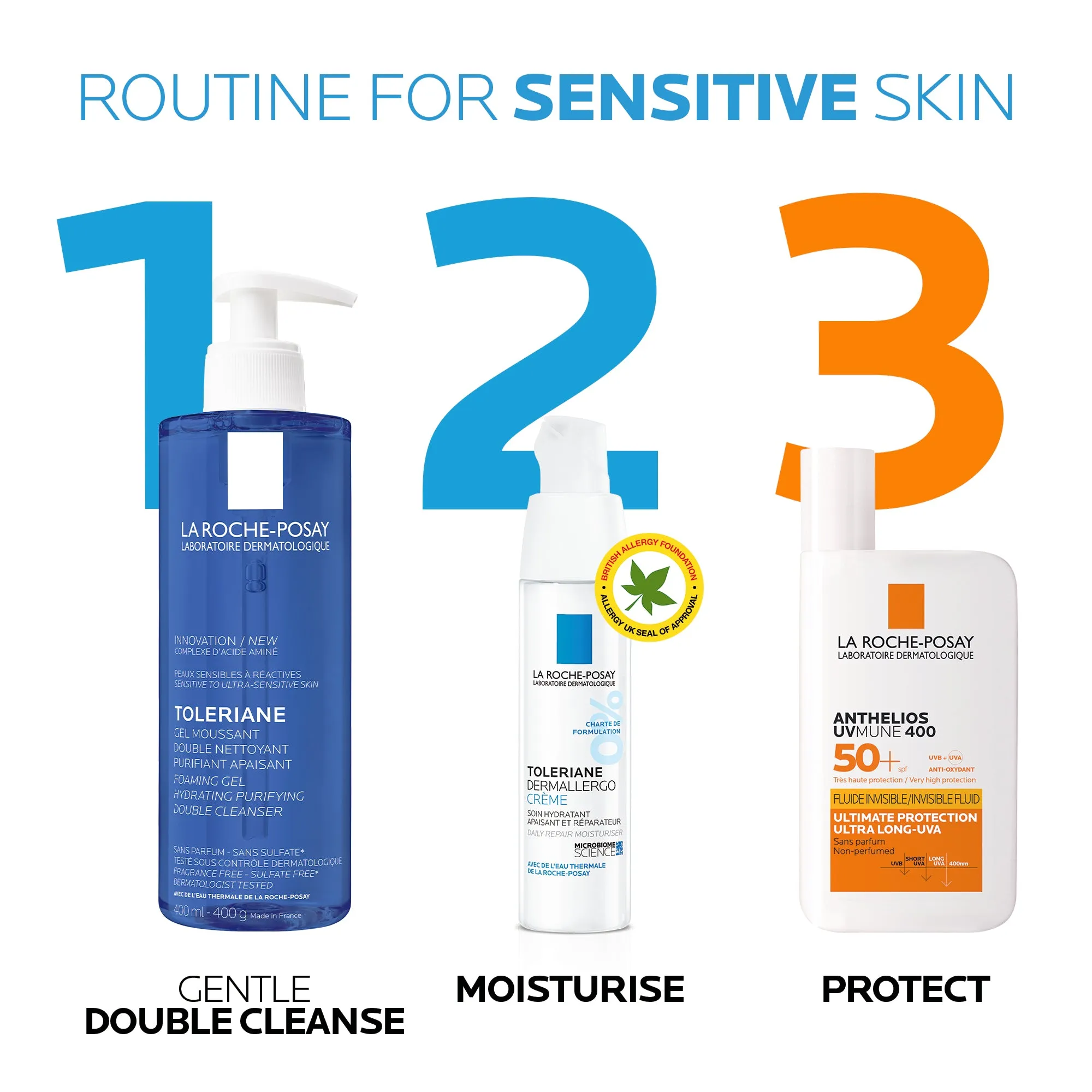 LRP TOLERIANE FOAMING PURIFYING GEL DOUBLE CLEANSER 400ML