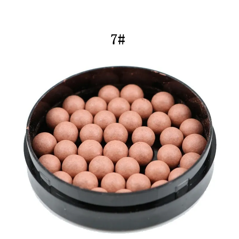 Matte Blusher Ball 3 In 1 Contour Powder 8 Colors Bronzer Contour Nude Light Soft Blush