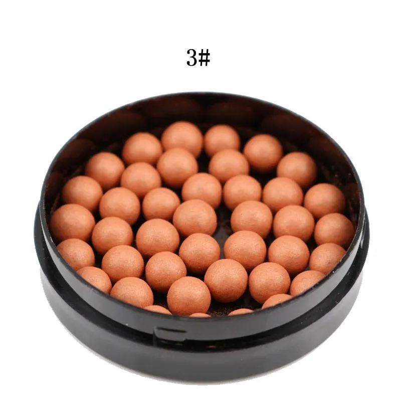 Matte Blusher Ball 3 In 1 Contour Powder 8 Colors Bronzer Contour Nude Light Soft Blush