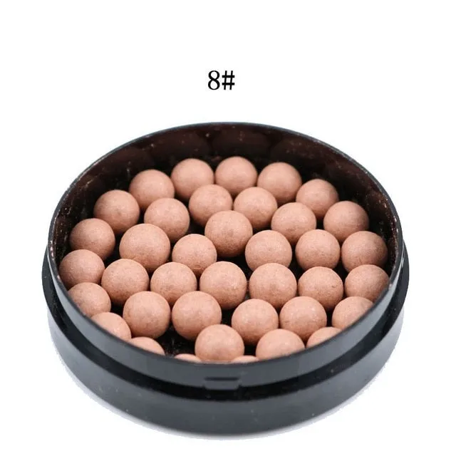 Matte Blusher Ball 3 In 1 Contour Powder 8 Colors Bronzer Contour Nude Light Soft Blush