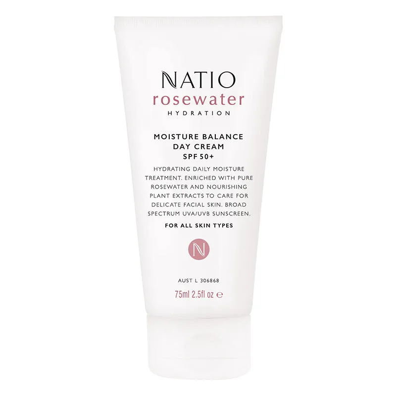 Natio Rosewater Hydration Moisture Balance Day Cream SPF 50  90ml