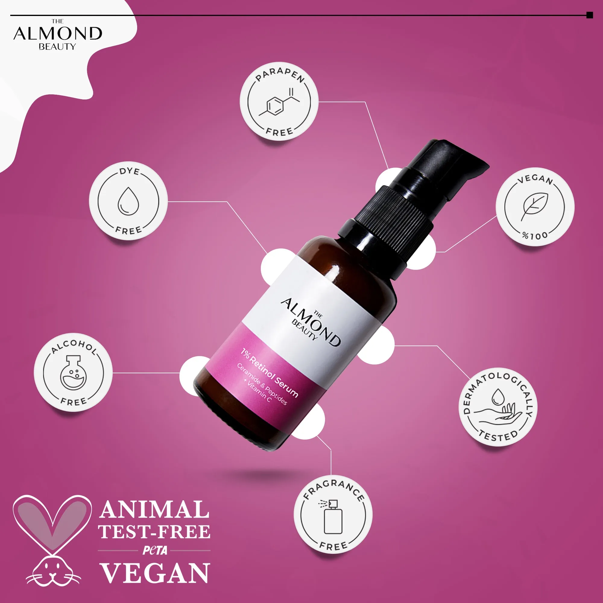 Repairing and Nourishing %1 Retinol Serum with Peptides   Vitamin C & Ceramide