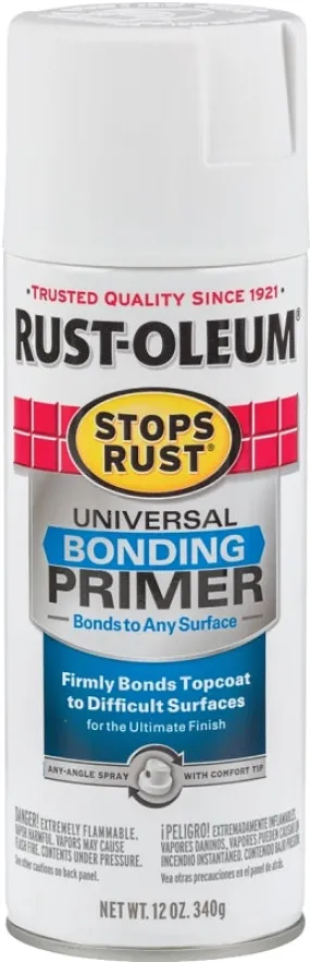 Rust-Oleum 285011 Universal Bonding Primer, White, Flat/Matte, 12 oz :CAN: QUANTITY: 1