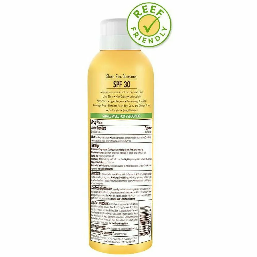 Sheer Zinc Sunscreen SPF 30 6 fl oz By Babo Botanicals