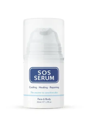 SOS Cooling & Hydrating Oil-Free Serum 50ml | Lightweight Hydrating Serum for Oily & Sensitive Skin | Aloe Vera, Cucumber & Vitamin E for Soothing, Moisturizing Skin