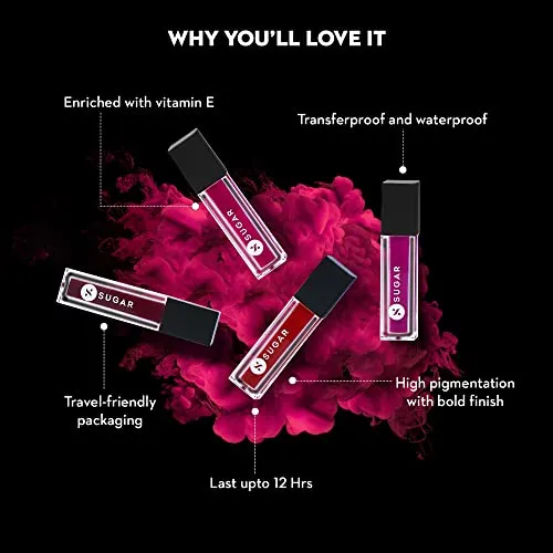 SUGAR Cosmetics Everday Makeup Kit for women | Lipstick, Mascara, Kajal, Face Palette | Gift Set | Free Pouch | Pack of 4